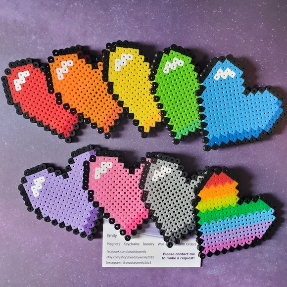 Set of 9 Colorful Heart Magnets - Cute Home Decor - Picture 2 of 5